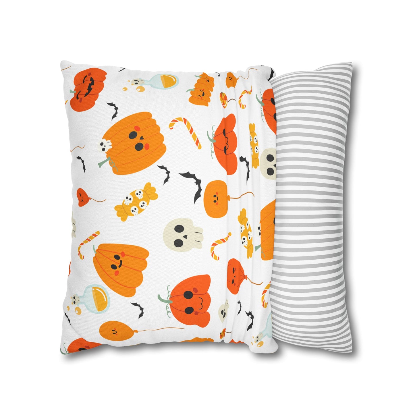 Whimsical Pumpkins Halloween Square Pillowcase (Cover Only)