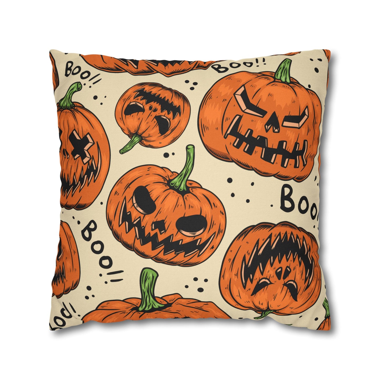 Jack-o-lantern Pumpkins Halloween Square Pillowcase (Cover Only)