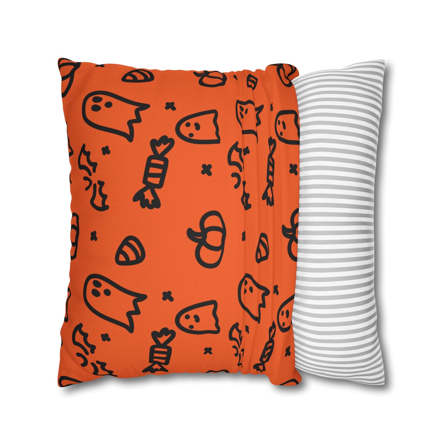 Ghosts & Pumpkins Halloween Square Pillowcase (Cover Only)