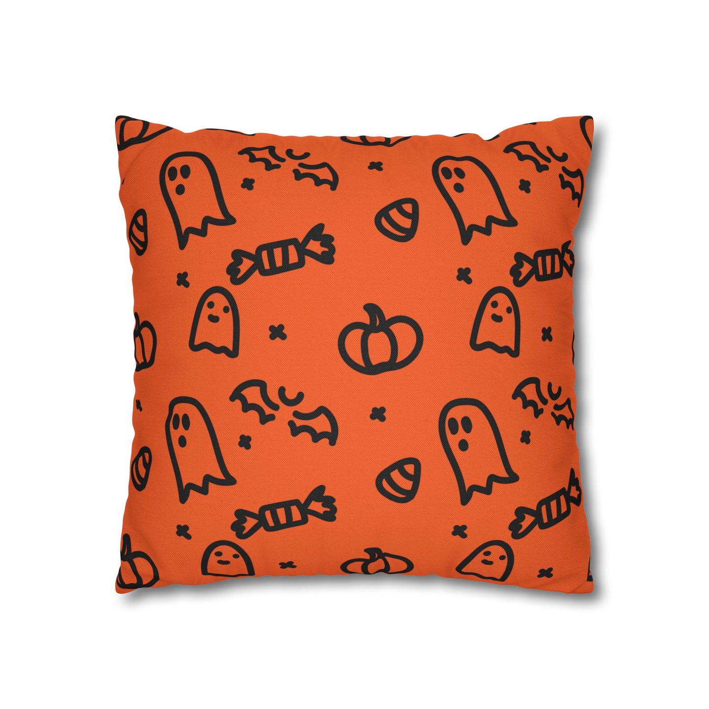 Ghosts & Pumpkins Halloween Square Pillowcase (Cover Only)