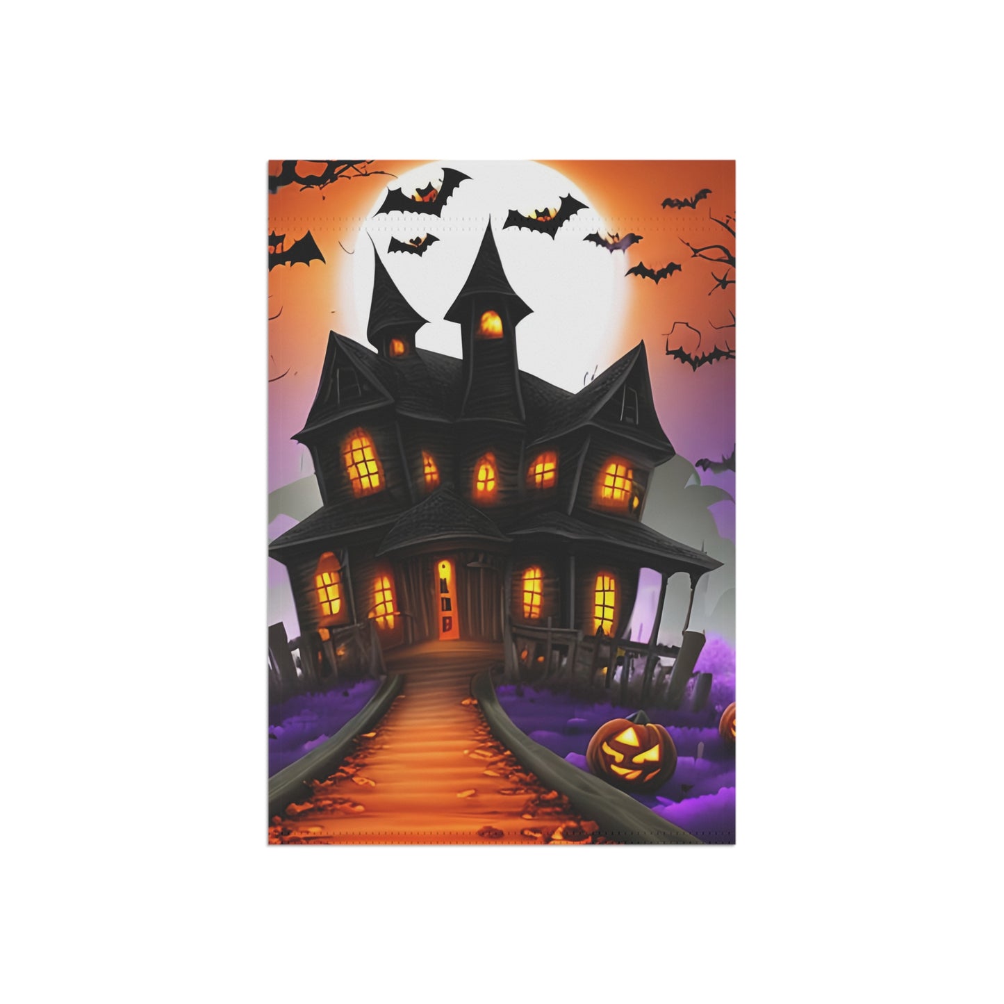 Haunted House Halloween Garden & House Banner Flag