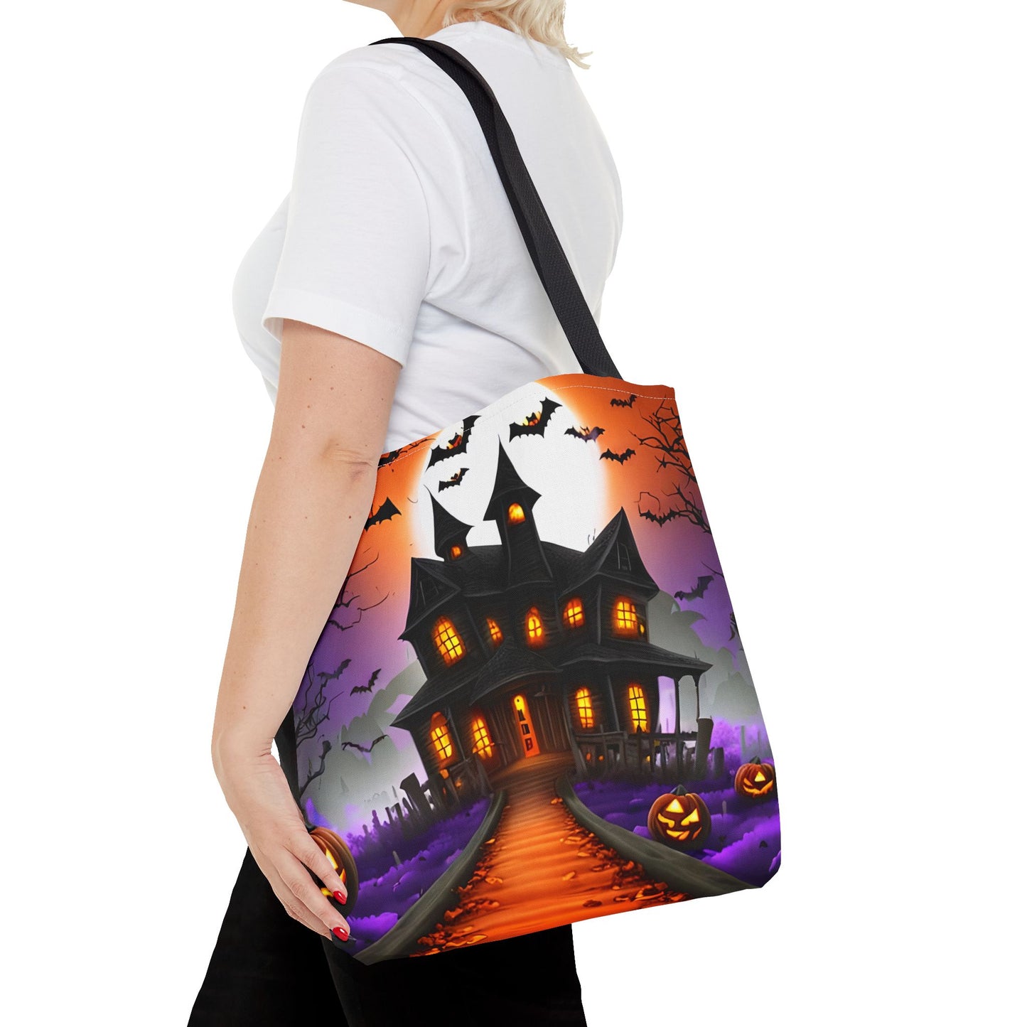 Haunted House Halloween Tote Bag