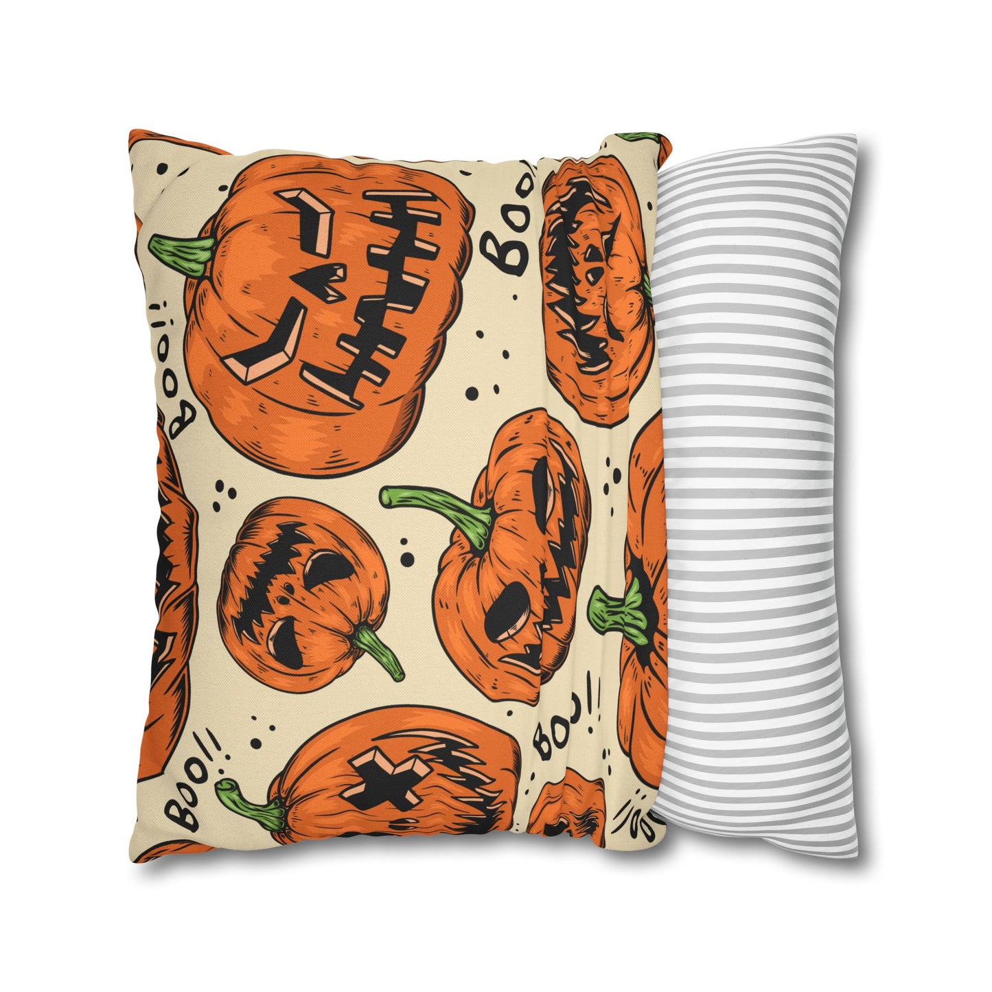 Jack-o-lantern Pumpkins Halloween Square Pillowcase (Cover Only)