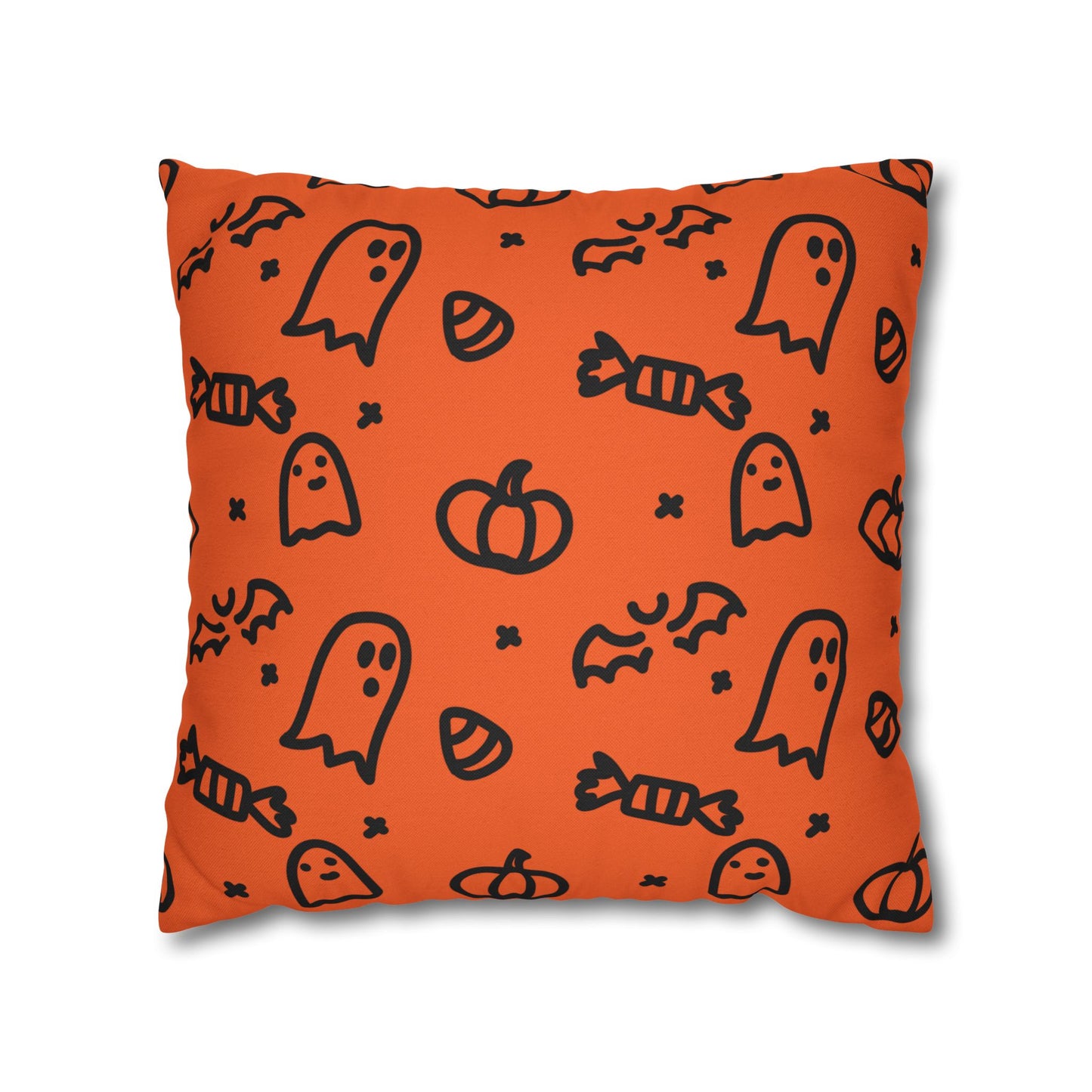 Ghosts & Pumpkins Halloween Square Pillowcase (Cover Only)