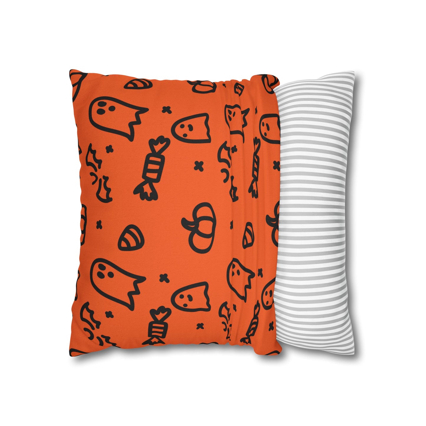 Ghosts & Pumpkins Halloween Square Pillowcase (Cover Only)
