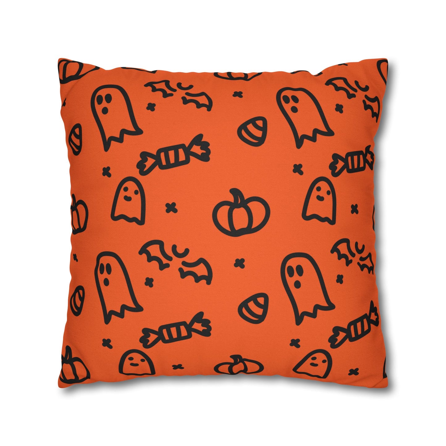 Ghosts & Pumpkins Halloween Square Pillowcase (Cover Only)