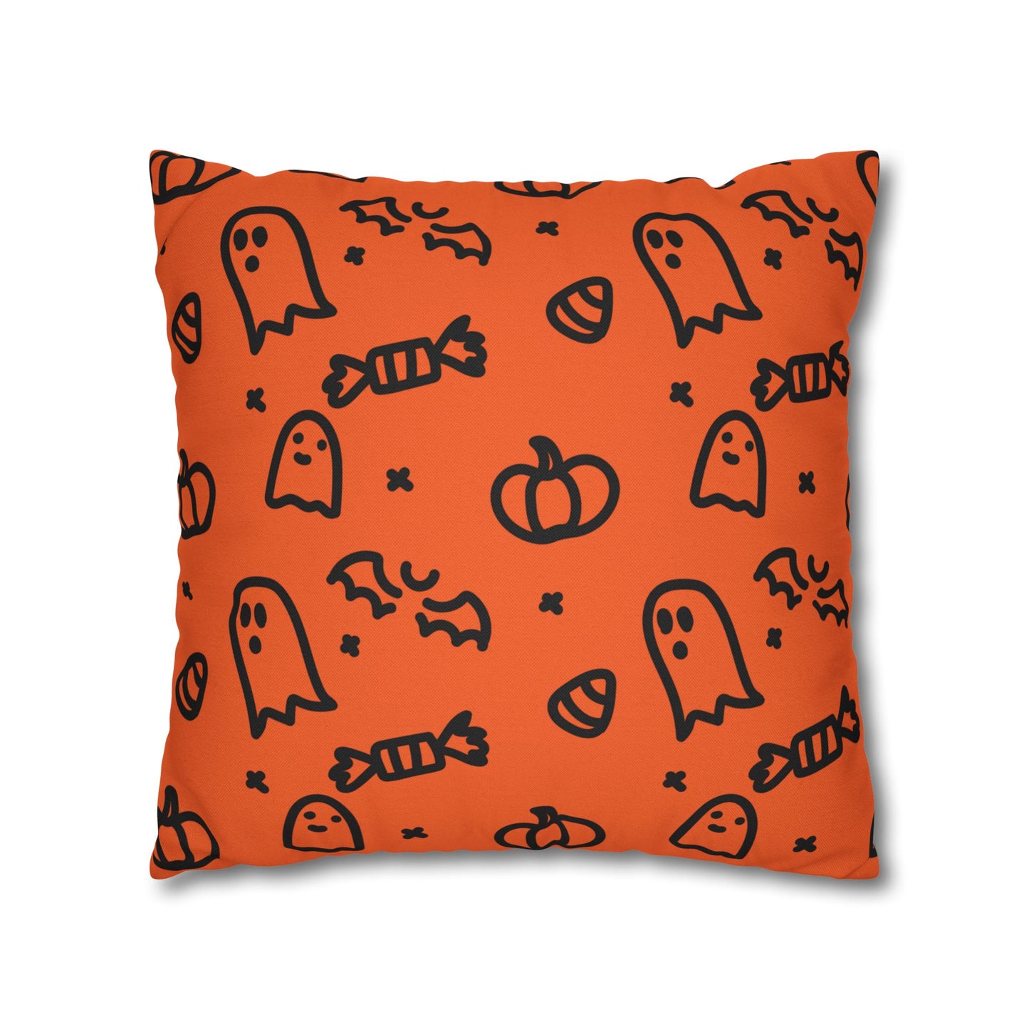 Ghosts & Pumpkins Halloween Square Pillowcase (Cover Only)