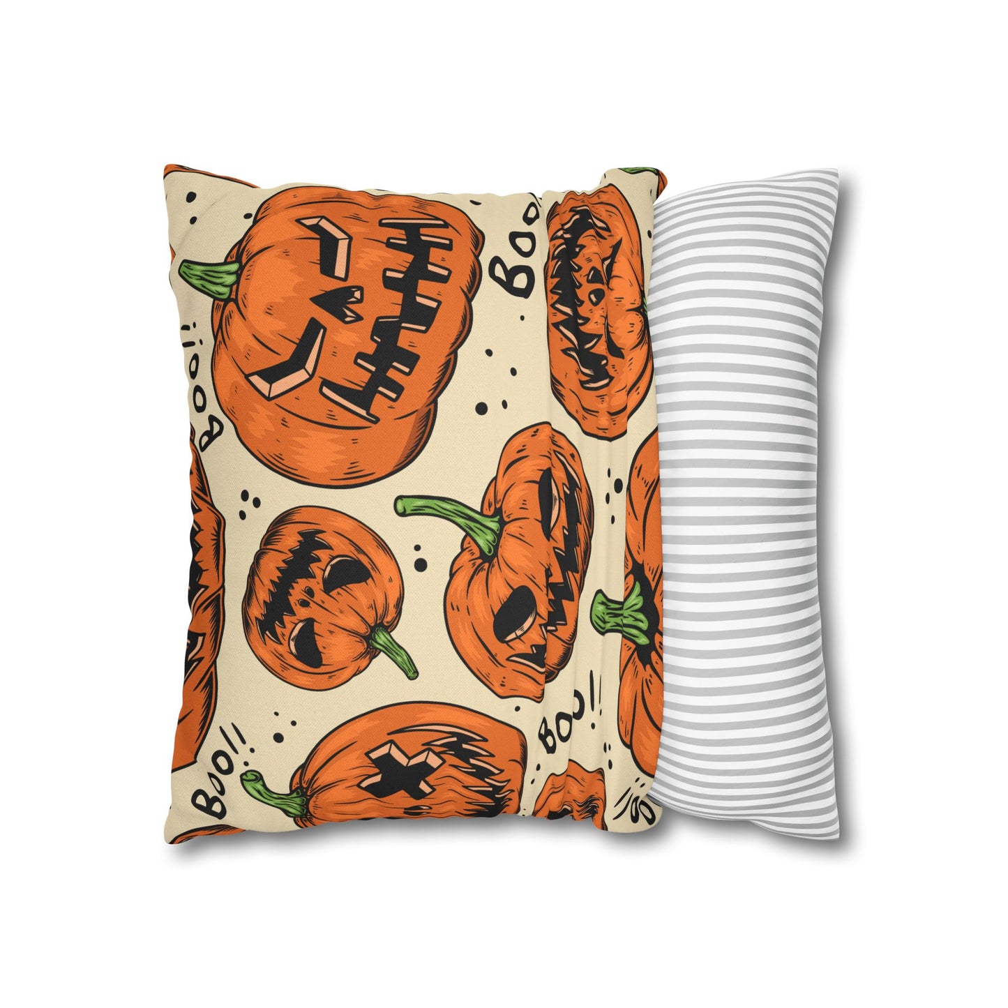 Jack-o-lantern Pumpkins Halloween Square Pillowcase (Cover Only)