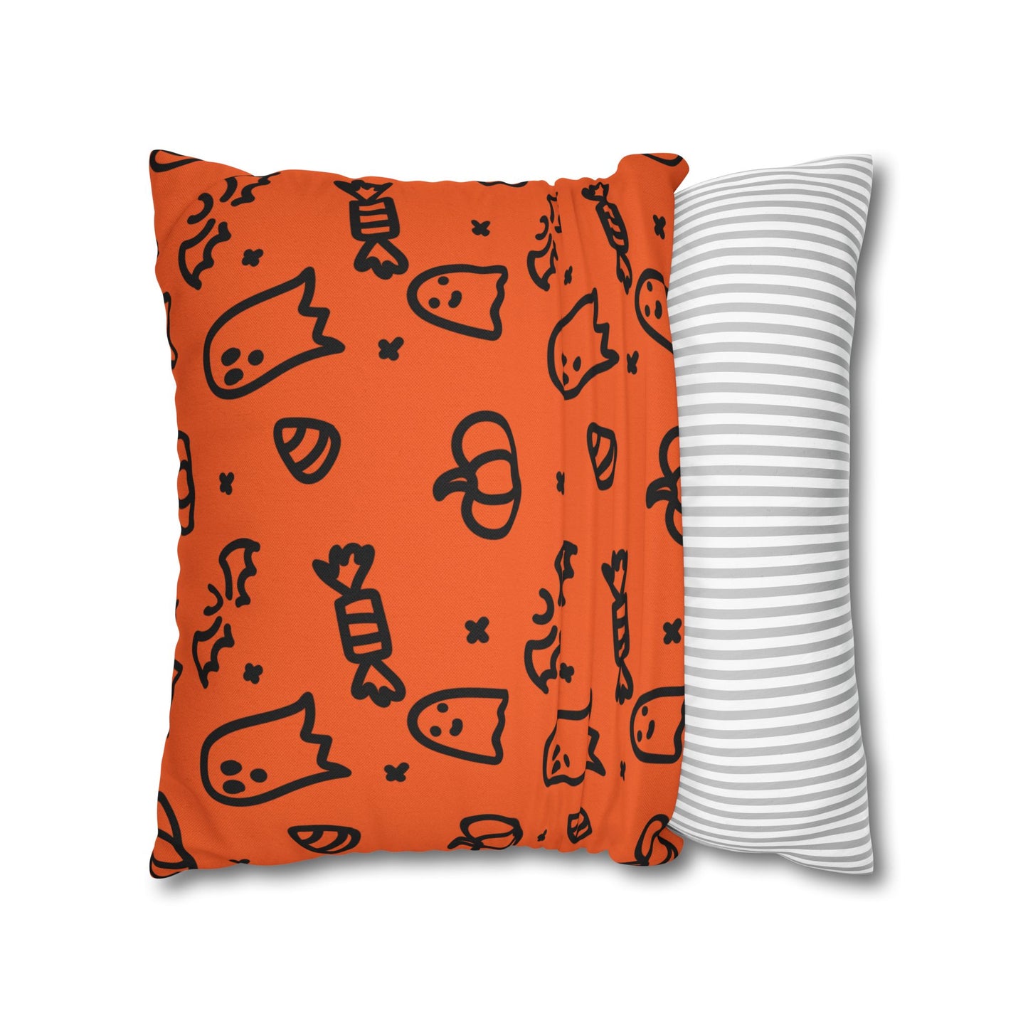 Ghosts & Pumpkins Halloween Square Pillowcase (Cover Only)