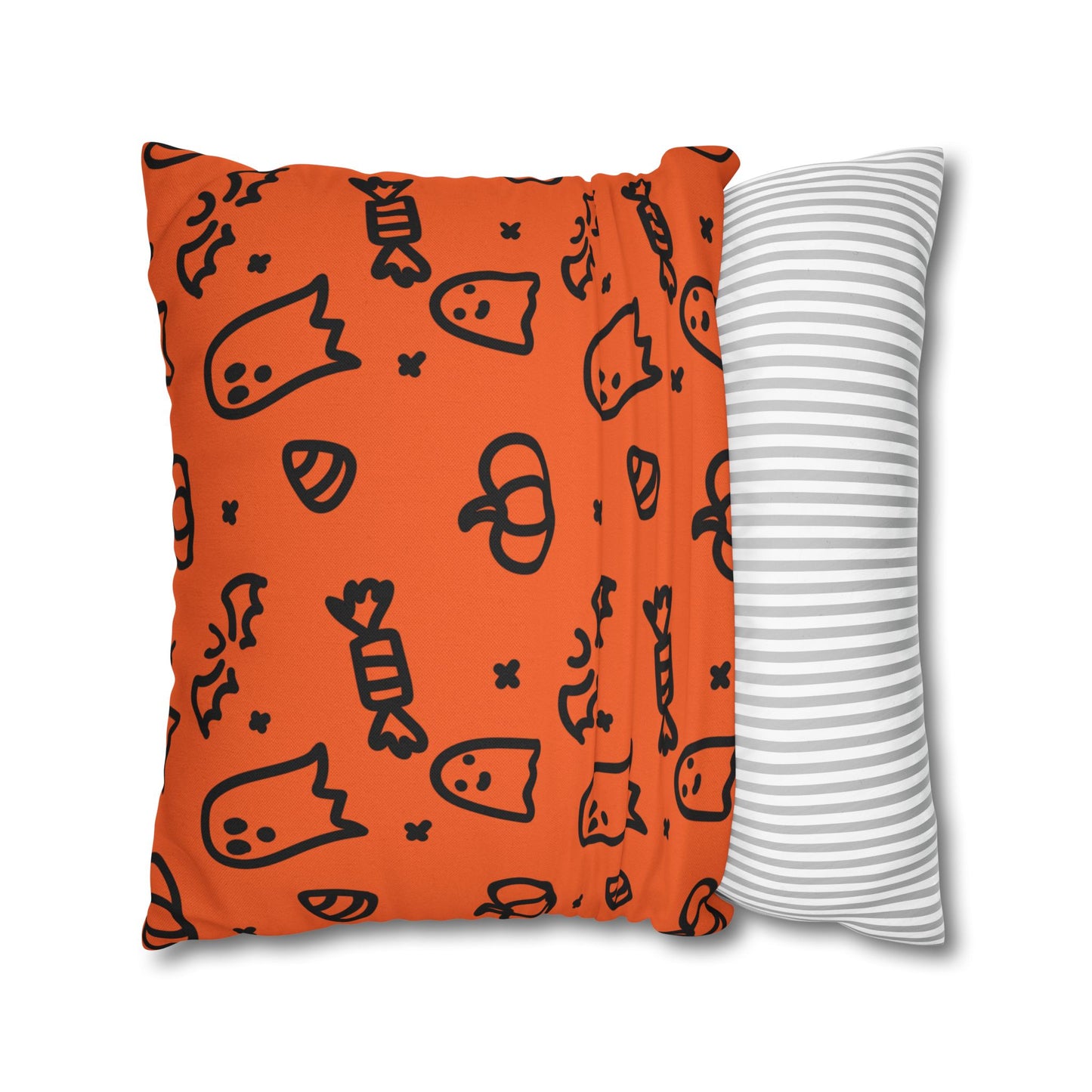 Ghosts & Pumpkins Halloween Square Pillowcase (Cover Only)