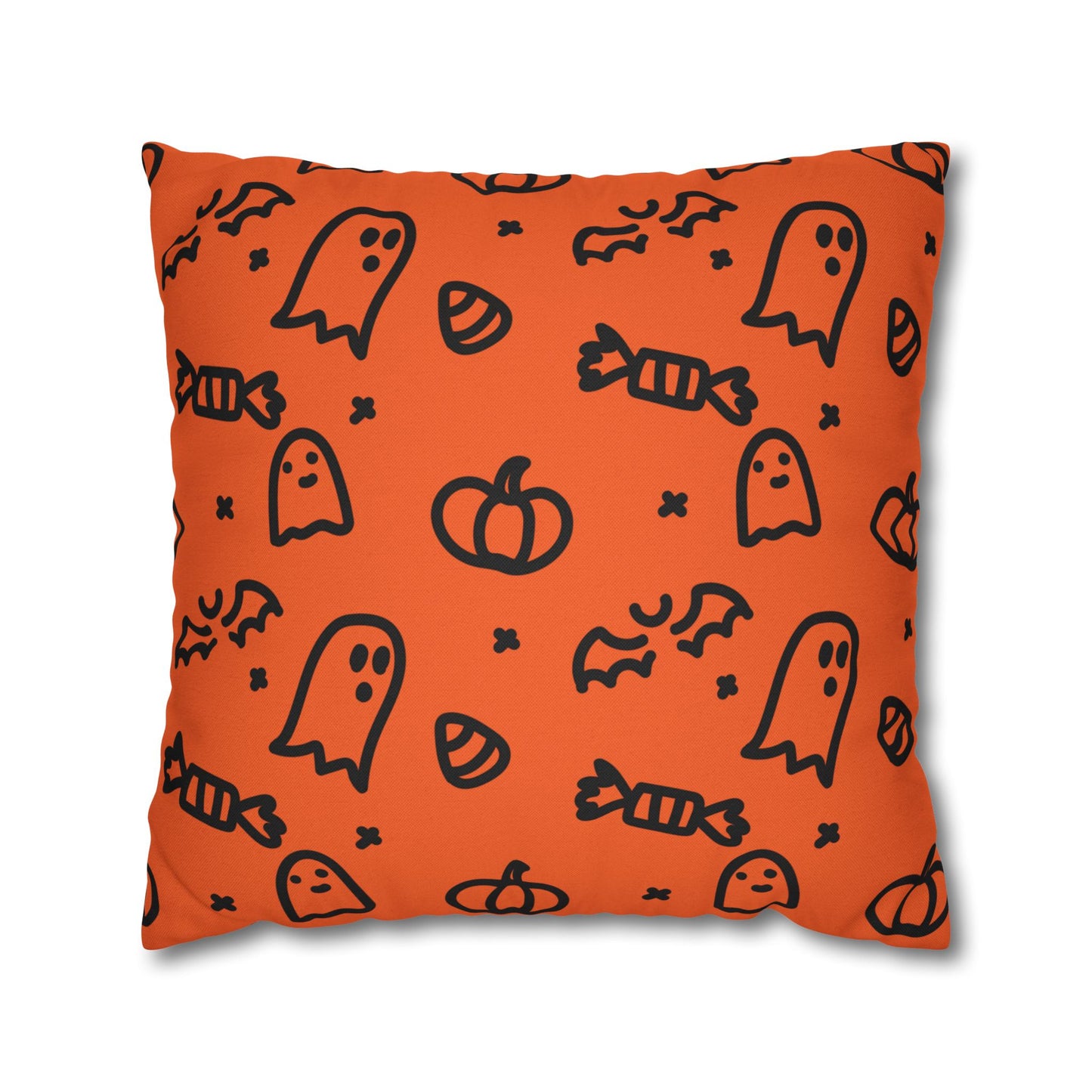 Ghosts & Pumpkins Halloween Square Pillowcase (Cover Only)