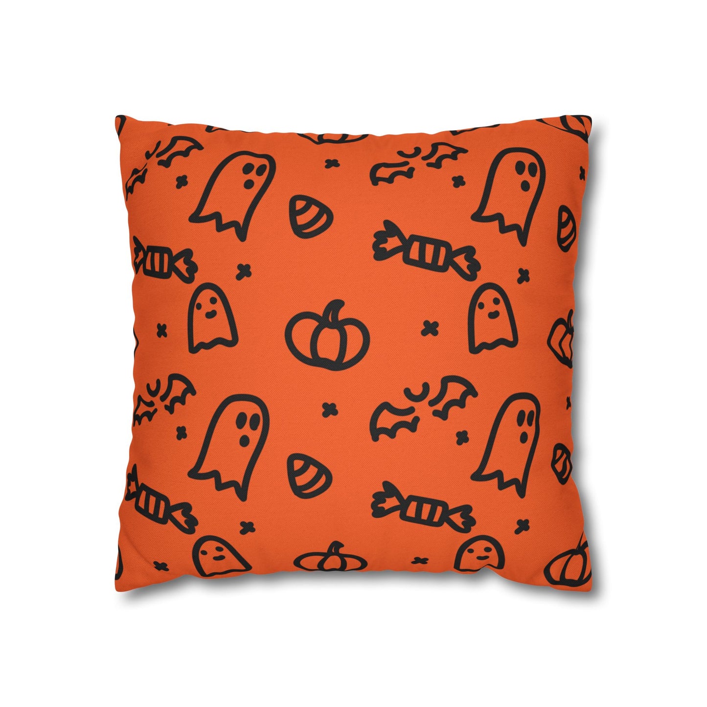 Ghosts & Pumpkins Halloween Square Pillowcase (Cover Only)