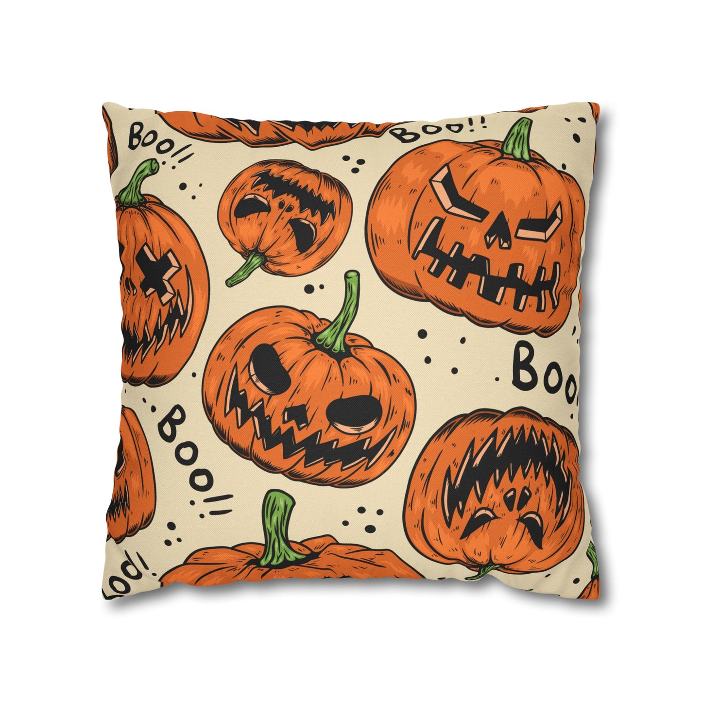 Jack-o-lantern Pumpkins Halloween Square Pillowcase (Cover Only)