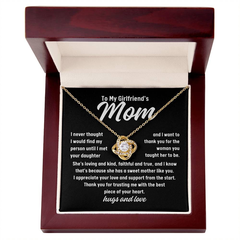 To My Girlfriend's Mom Thank You Love Knot Necklace