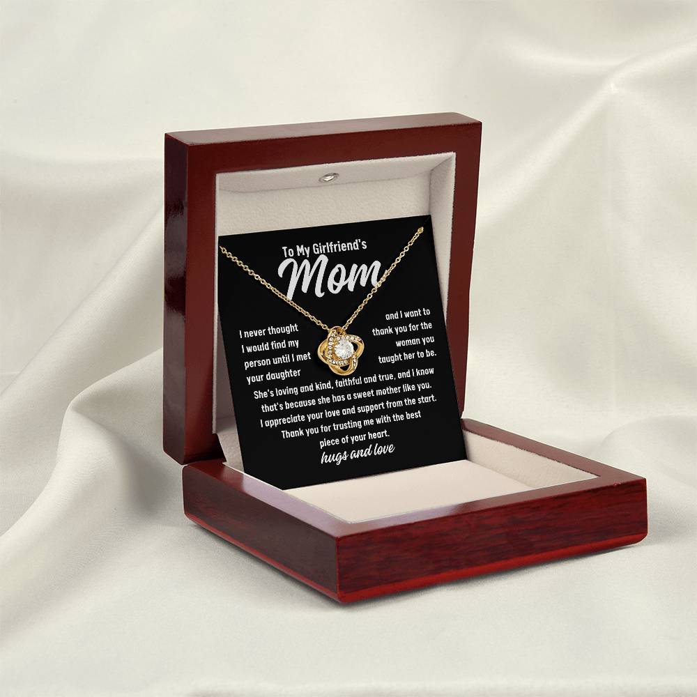 To My Girlfriend's Mom Thank You Love Knot Necklace