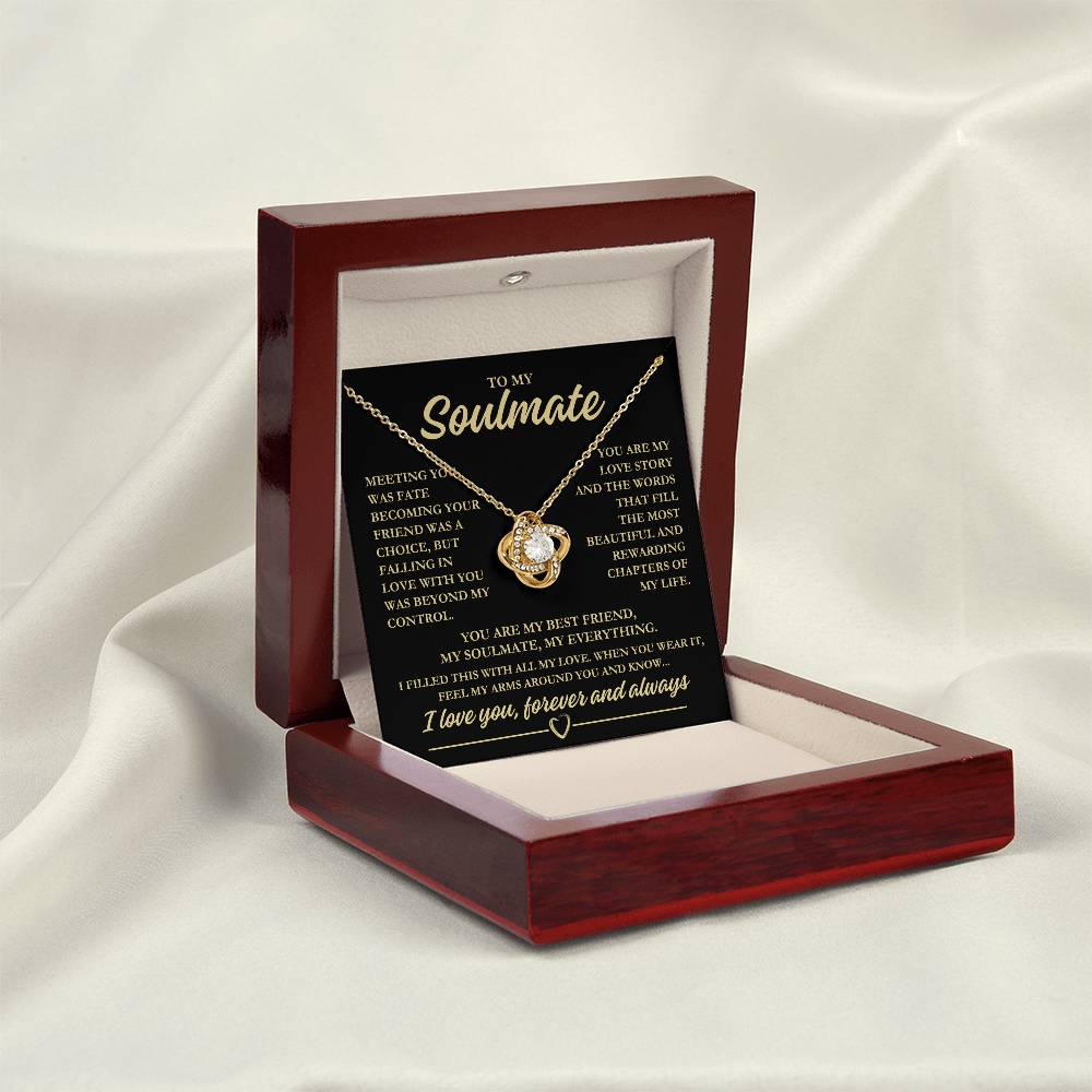 To My Soulmate "Meeting you was fate..." Love Knot Necklace