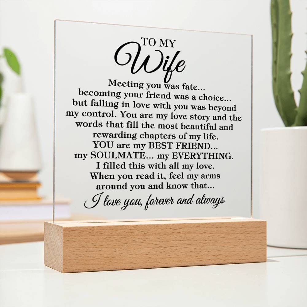 To My Wife - Love - Acrylic Plaque – The Needed Necklace