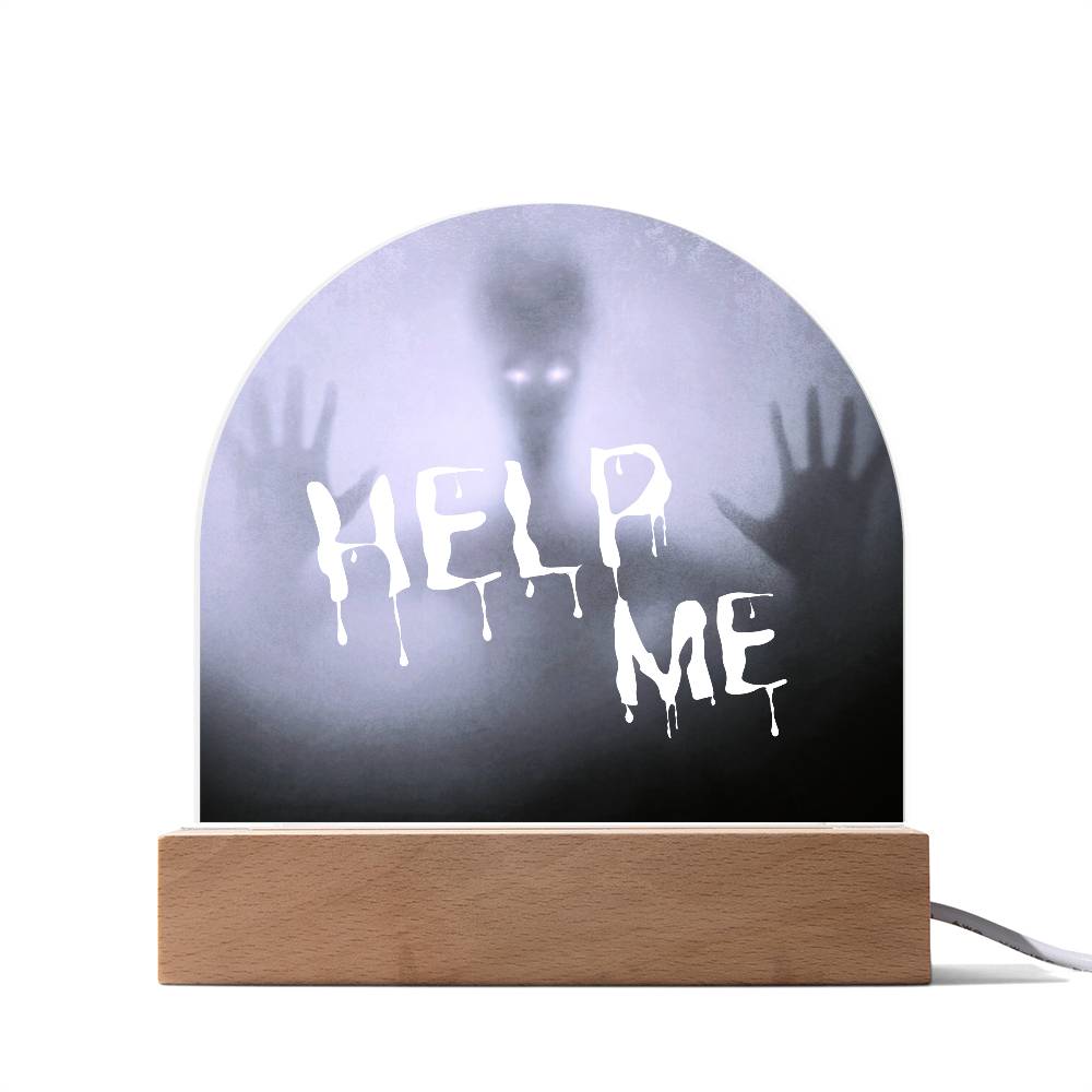 Ghost Halloween Acrylic With Lighted Base