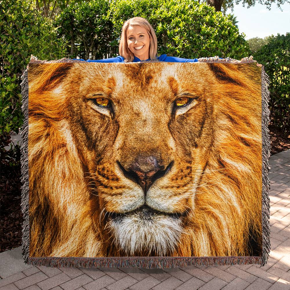 The King Lion Woven Heirloom Blanket 50" X 60"
