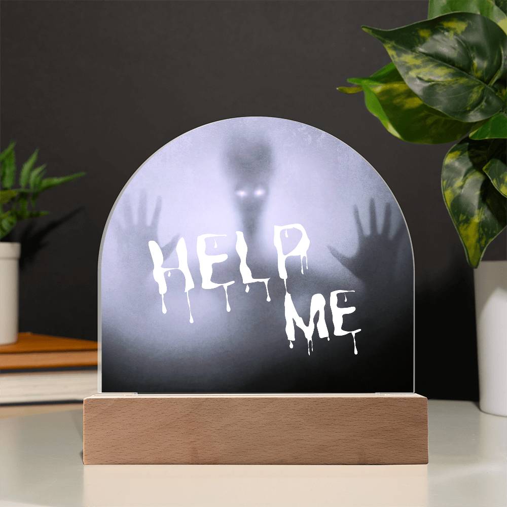 Ghost Halloween Acrylic With Lighted Base