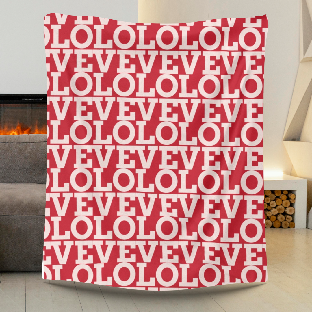 LOVE Velveteen Plush Blanket