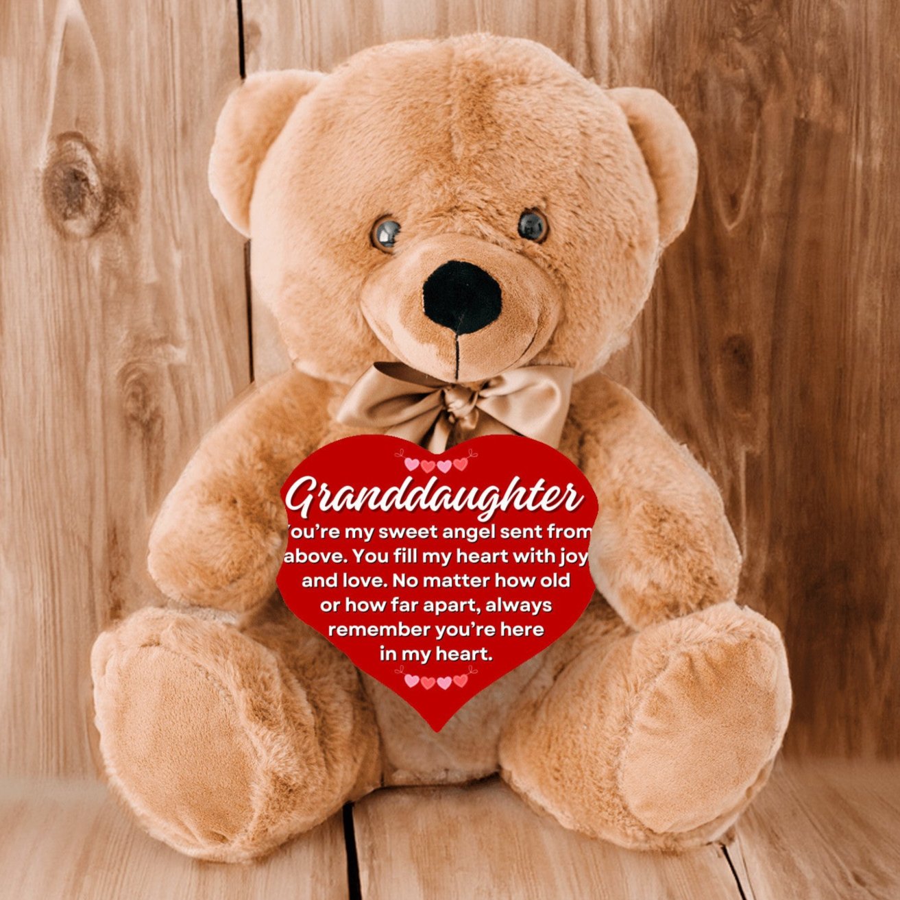 Granddaughter You're My Sweet Little Angel Heart Teddy Bear