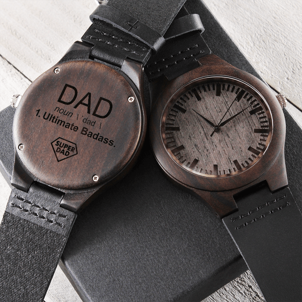Engraved Wood Watch Black Watches for Men Wood Wathes for Him Watch with Engraving Wood Gifts for Him Anniversary Gift for Husband