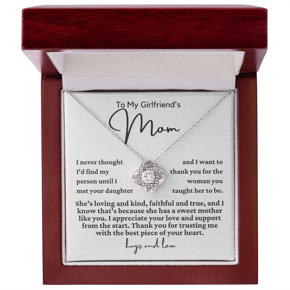 To Girlfriend's Mom "I never thought..." Love Knot Necklace
