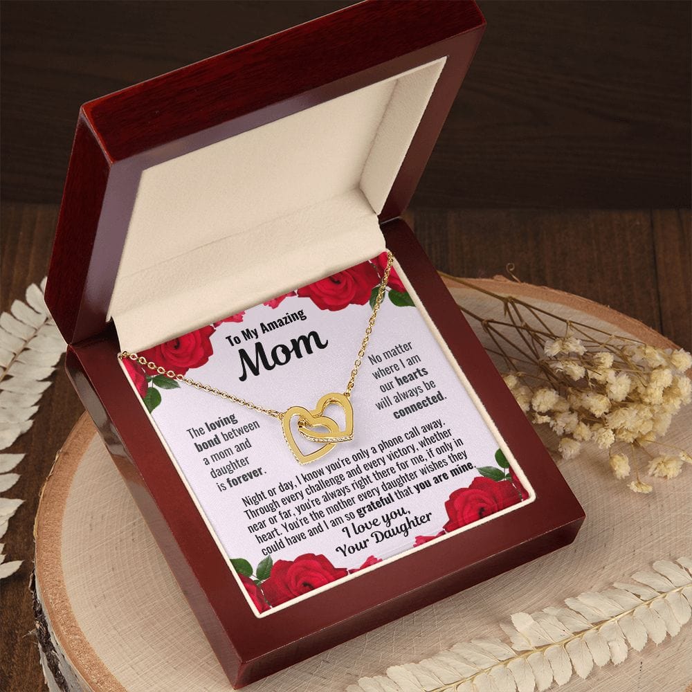 To Mom From Daughter "The loving bond..." Interlocking Hearts