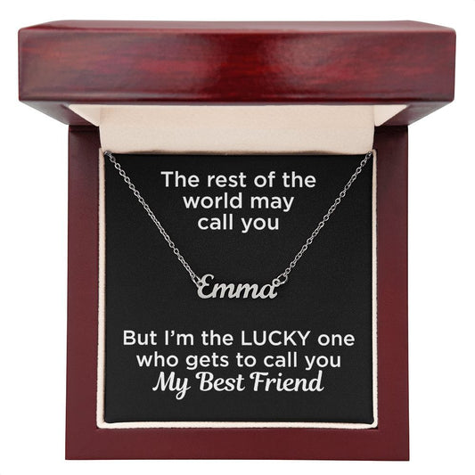 Gift to Best Friend Custom Name Necklace Polished Stainless Steel