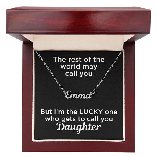 Gift to Daughter Custom Name Necklace Polished Stainless Steel