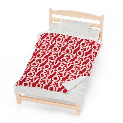 LOVE Velveteen Plush Blanket