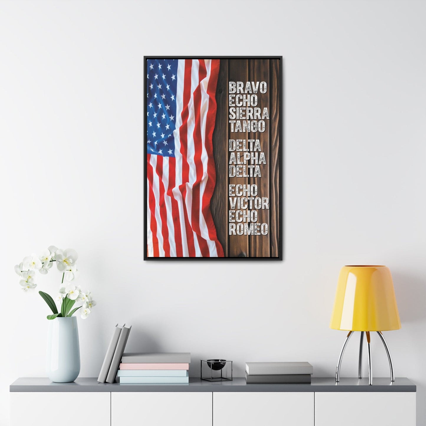 Best Dad Ever in Military Code Framed Gallery Canvas