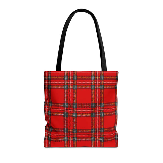 Red Christmas Tartan Tote Bag