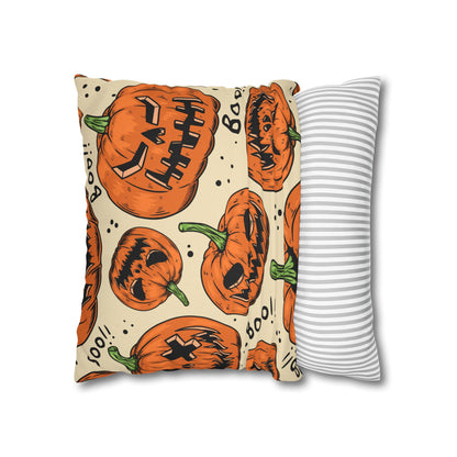 Jack-o-lantern Pumpkins Halloween Square Pillowcase (Cover Only)