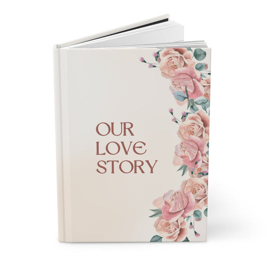 Our Love Story Watercolor Roses Hardcover Wedding Journal