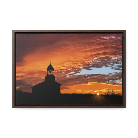 Even In Darkness There Is Light, A Small Country Church, Premium Framed Canvas, Original Photography by Eric Johnson