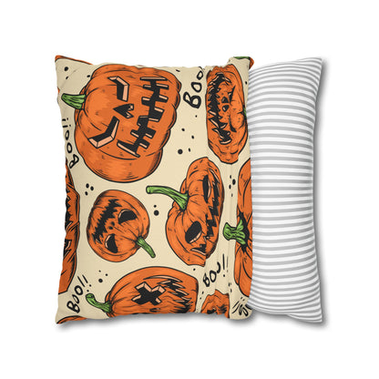 Jack-o-lantern Pumpkins Halloween Square Pillowcase (Cover Only)