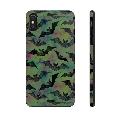 Halloween Bats Military Green Tough Phone Cases