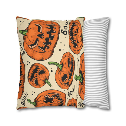 Jack-o-lantern Pumpkins Halloween Square Pillowcase (Cover Only)