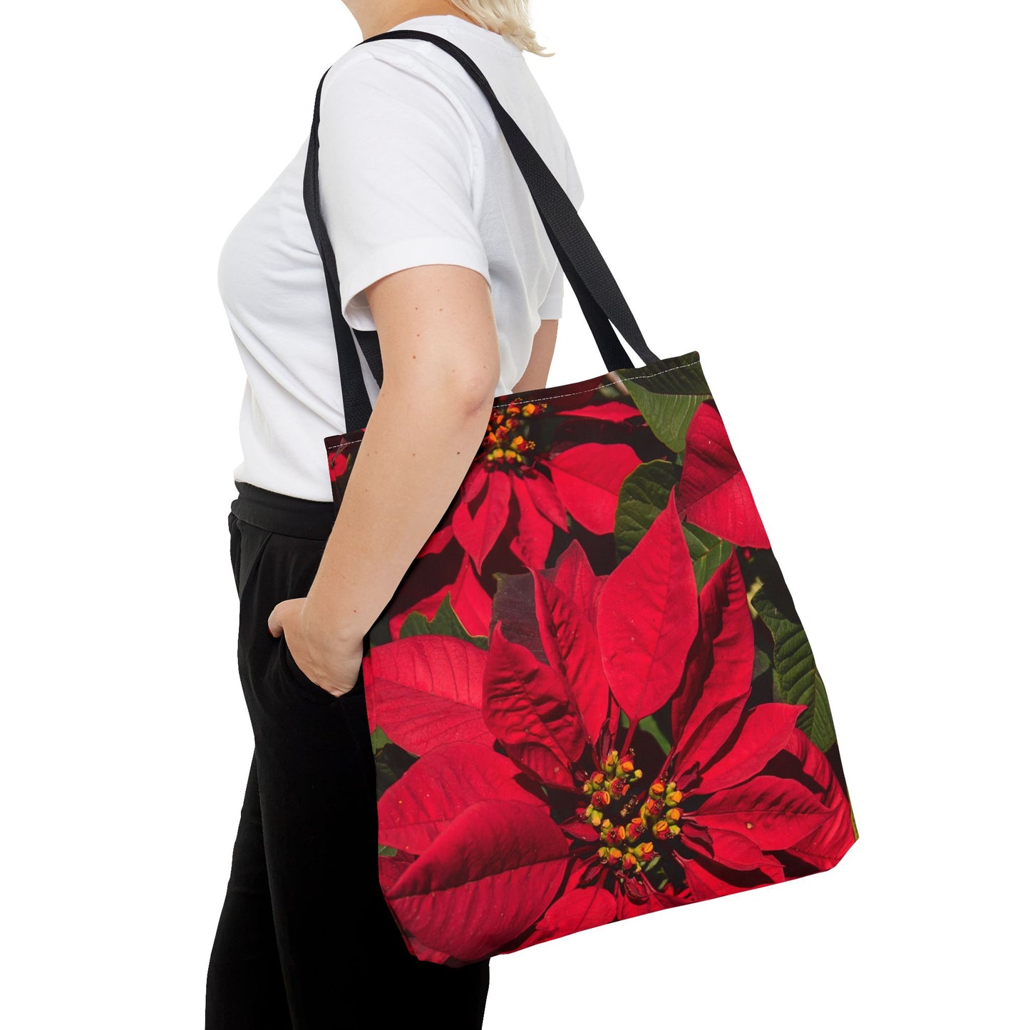 Christmas Poinsettia Tote Bag