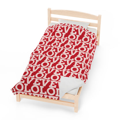 LOVE Velveteen Plush Blanket