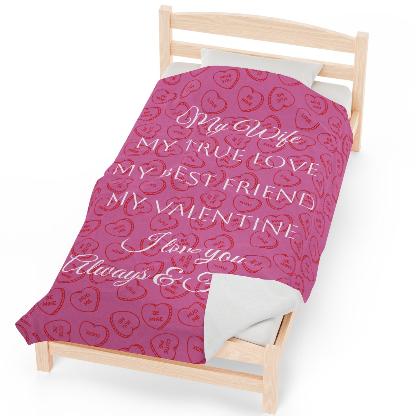 My Wife My Valentine Velveteen Plush Blanket