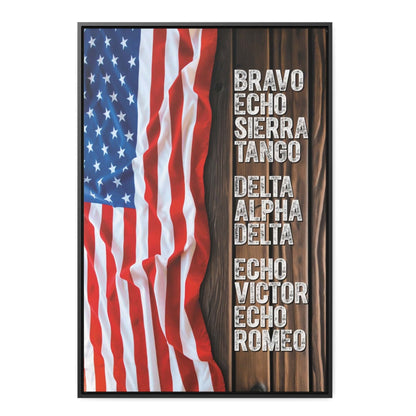 Best Dad Ever in Military Code Framed Gallery Canvas