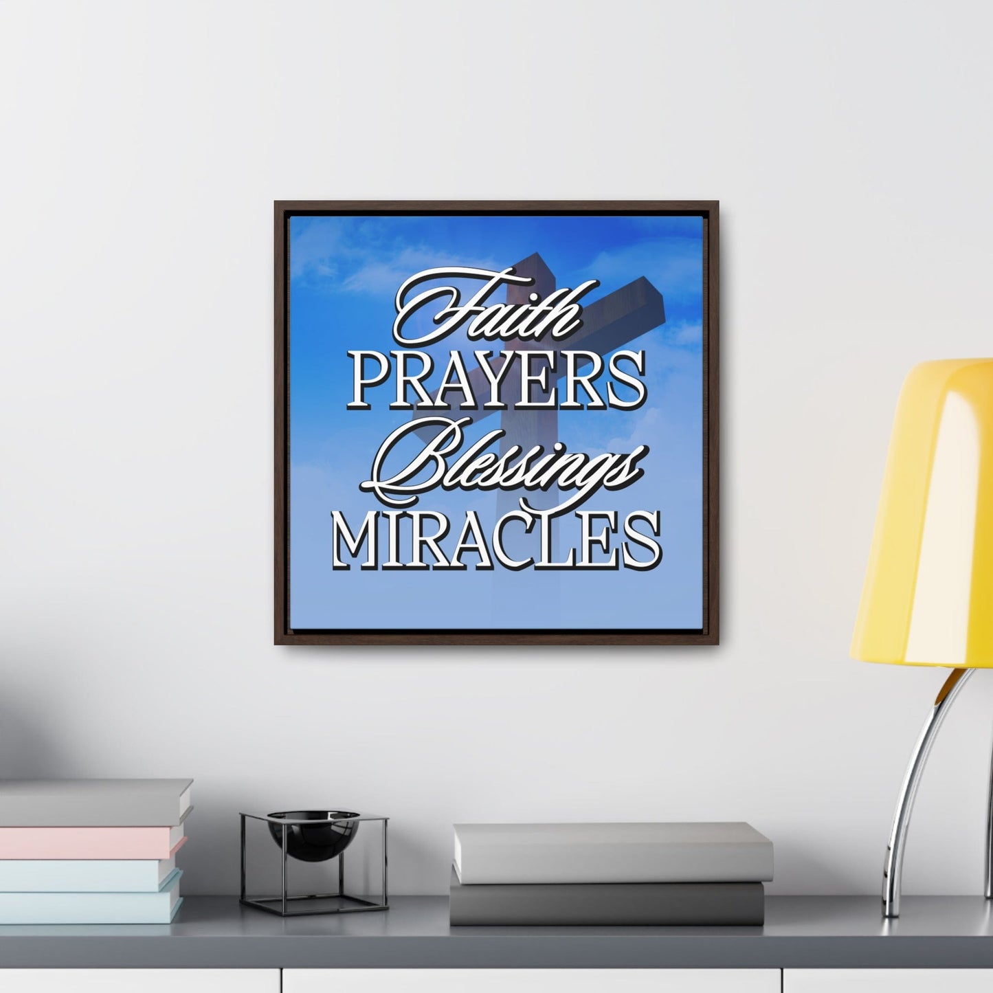 Faith Prayers Blessings Miracles Framed Gallery Canvas