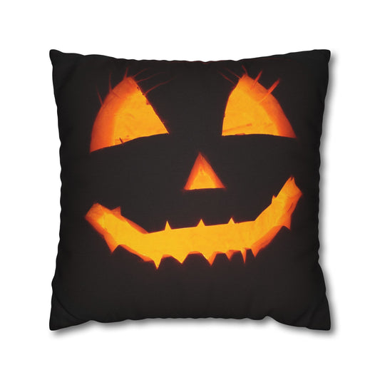 Jack-o-lantern Pumpkin Halloween Square Pillowcase (Cover Only)