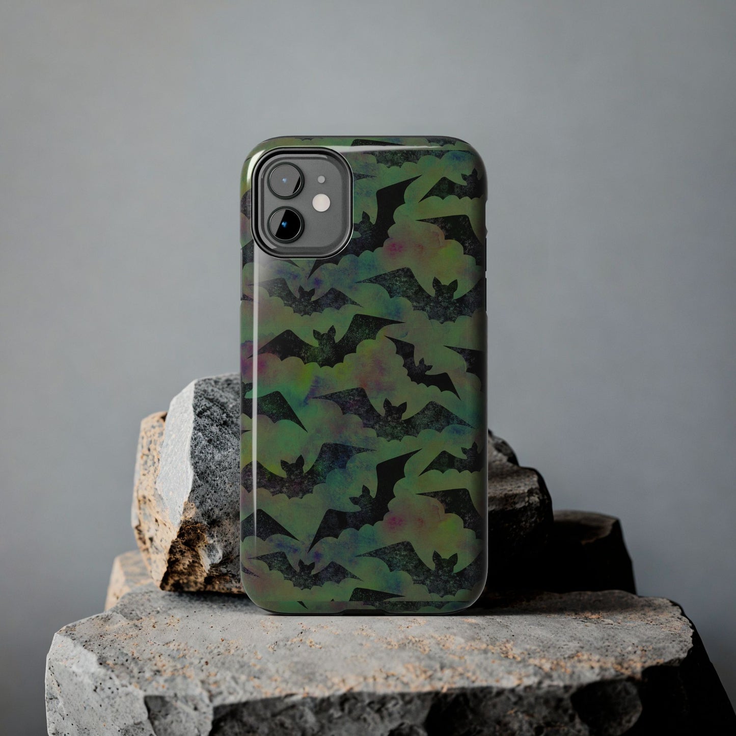 Halloween Bats Military Green Tough Phone Cases