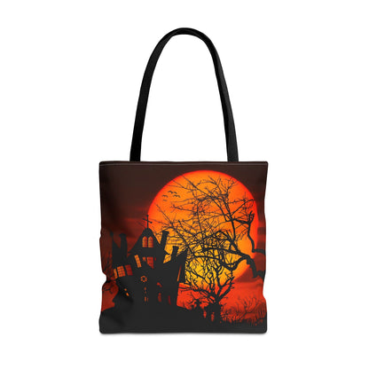 Haunted House Moon Halloween Tote Bag