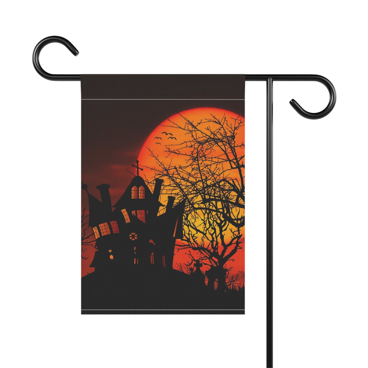 Haunted House Moon Halloween Garden & House Banner Flag