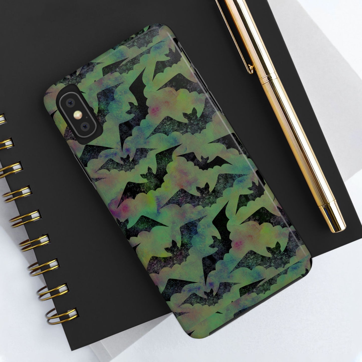 Halloween Bats Military Green Tough Phone Cases